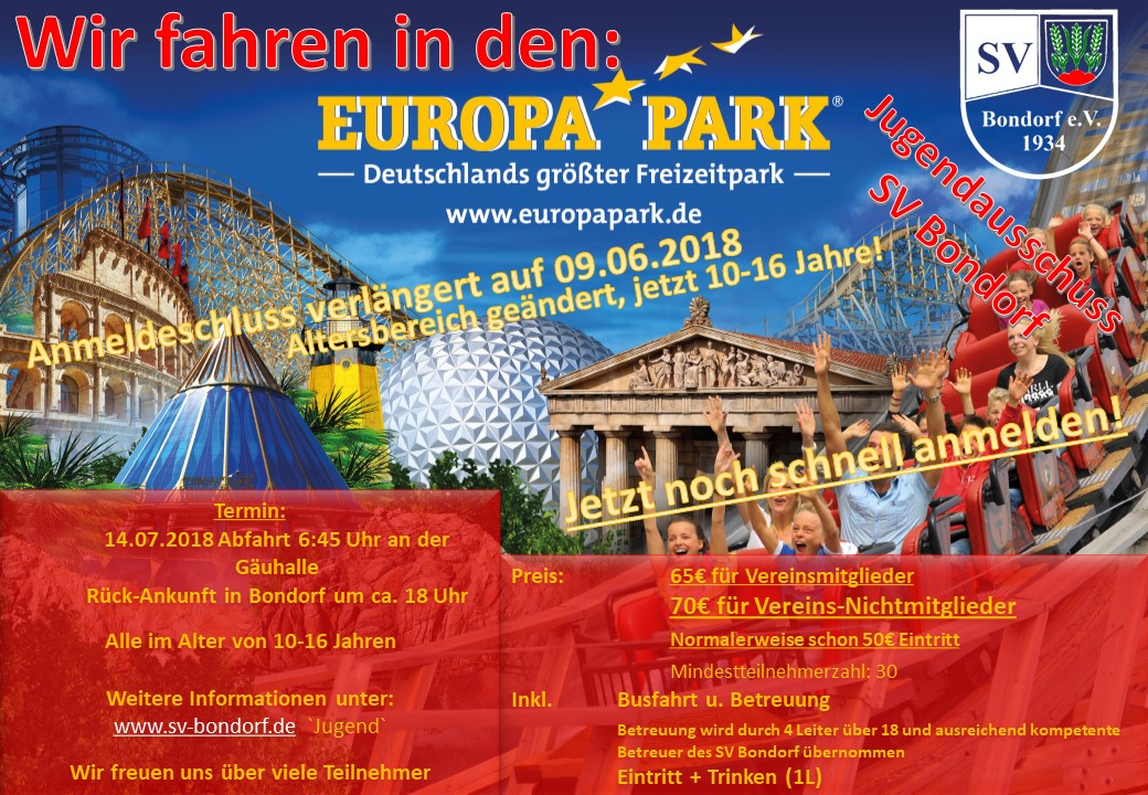 Wir fahren in den Europapark